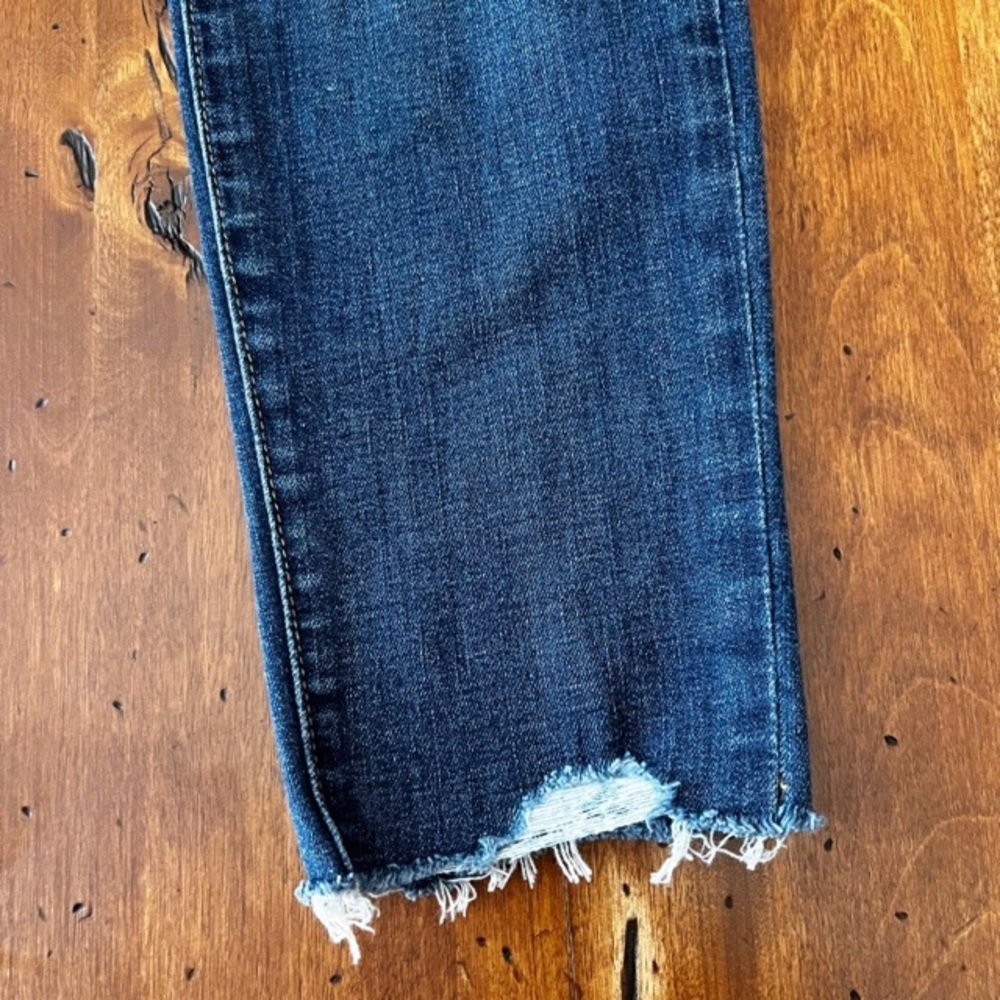 Madewell 9” High Rise Dark Wash Skinny Distressed Jeans - Picture 7 of 7